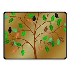 Tree Root Leaves Contour Outlines Fleece Blanket (small) by Simbadda