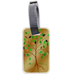 Tree Root Leaves Contour Outlines Luggage Tags (two Sides) by Simbadda