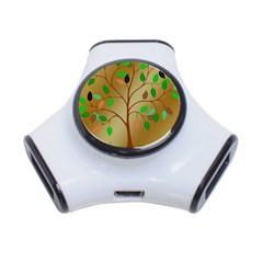 Tree Root Leaves Contour Outlines 3-port Usb Hub by Simbadda