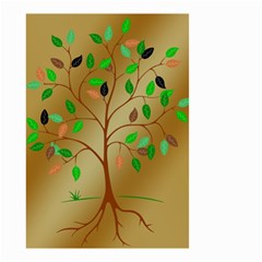 Tree Root Leaves Contour Outlines Small Garden Flag (two Sides) by Simbadda