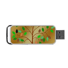 Tree Root Leaves Contour Outlines Portable Usb Flash (one Side) by Simbadda