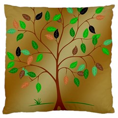 Tree Root Leaves Contour Outlines Standard Flano Cushion Case (two Sides) by Simbadda