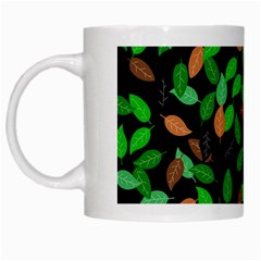 Leaves True Leaves Autumn Green White Mugs by Simbadda