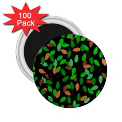 Leaves True Leaves Autumn Green 2 25  Magnets (100 Pack)  by Simbadda