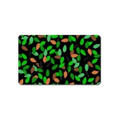 Leaves True Leaves Autumn Green Magnet (name Card) by Simbadda