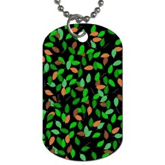 Leaves True Leaves Autumn Green Dog Tag (one Side)