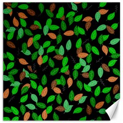 Leaves True Leaves Autumn Green Canvas 16  X 16   by Simbadda