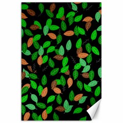 Leaves True Leaves Autumn Green Canvas 20  X 30   by Simbadda