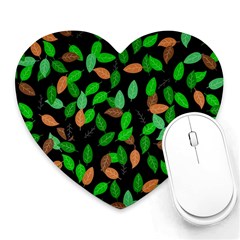 Leaves True Leaves Autumn Green Heart Mousepads by Simbadda