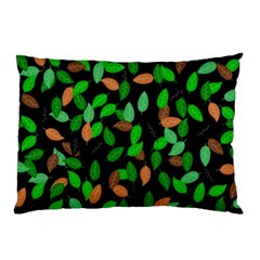 Leaves True Leaves Autumn Green Pillow Case by Simbadda