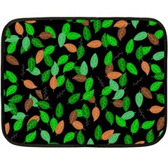 Leaves True Leaves Autumn Green Fleece Blanket (mini)