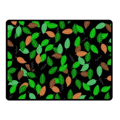 Leaves True Leaves Autumn Green Fleece Blanket (small)