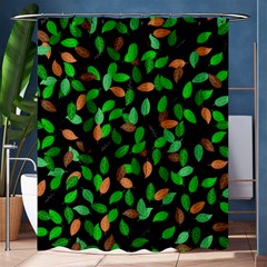 Leaves True Leaves Autumn Green Shower Curtain 60  X 72  (medium) 