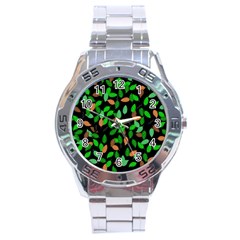 Leaves True Leaves Autumn Green Stainless Steel Analogue Watch by Simbadda