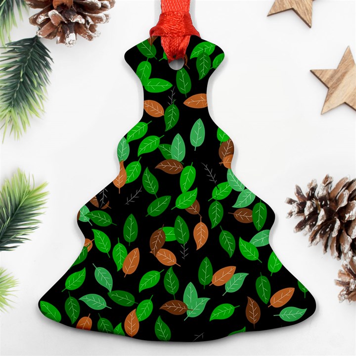 Leaves True Leaves Autumn Green Christmas Tree Ornament (Two Sides)