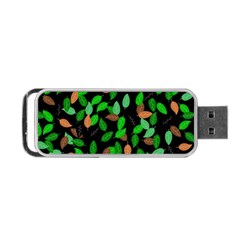 Leaves True Leaves Autumn Green Portable Usb Flash (one Side) by Simbadda