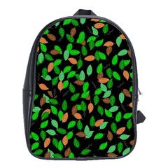 Leaves True Leaves Autumn Green School Bags (xl)  by Simbadda