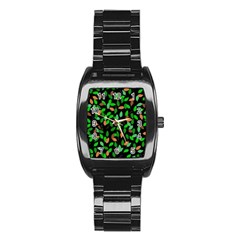 Leaves True Leaves Autumn Green Stainless Steel Barrel Watch by Simbadda