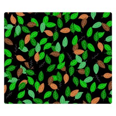 Leaves True Leaves Autumn Green Double Sided Flano Blanket (small) 