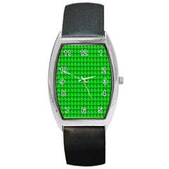 St  Patricks Day Green Barrel Style Metal Watch