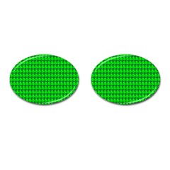 St  Patricks Day Green Cufflinks (oval)