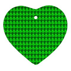 St  Patricks Day Green Heart Ornament (two Sides) by PhotoNOLA