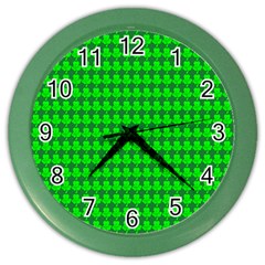 St  Patricks Day Green Color Wall Clocks by PhotoNOLA