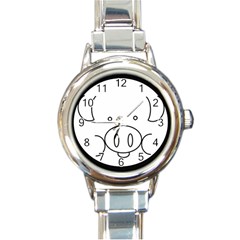 Pig Logo Round Italian Charm Watch by Simbadda