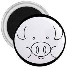 Pig Logo 3  Magnets by Simbadda