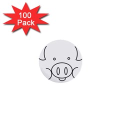 Pig Logo 1  Mini Buttons (100 Pack)  by Simbadda