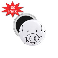 Pig Logo 1 75  Magnets (100 Pack)  by Simbadda