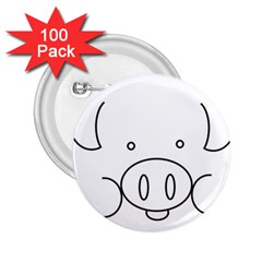 Pig Logo 2 25  Buttons (100 Pack)  by Simbadda