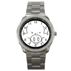 Pig Logo Sport Metal Watch by Simbadda