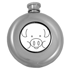 Pig Logo Round Hip Flask (5 Oz) by Simbadda