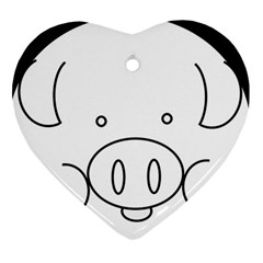 Pig Logo Heart Ornament (two Sides)