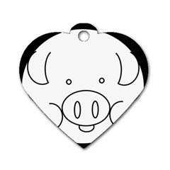 Pig Logo Dog Tag Heart (two Sides)