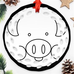 Pig Logo Ornament (round Filigree)