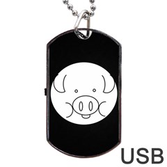 Pig Logo Dog Tag Usb Flash (one Side)