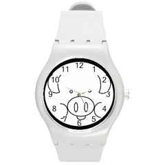 Pig Logo Round Plastic Sport Watch (m) by Simbadda