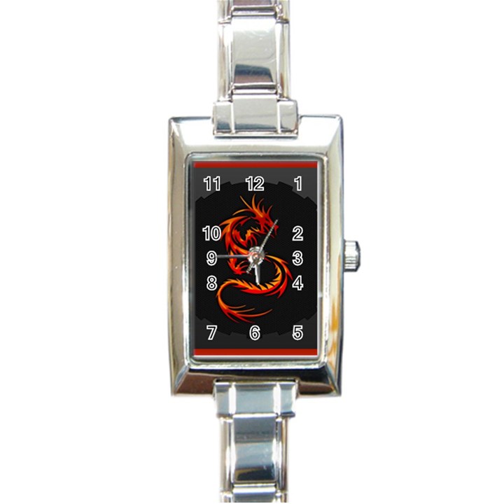 Dragon Rectangle Italian Charm Watch