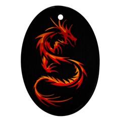 Dragon Oval Ornament (two Sides) by Simbadda