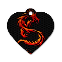 Dragon Dog Tag Heart (one Side) by Simbadda