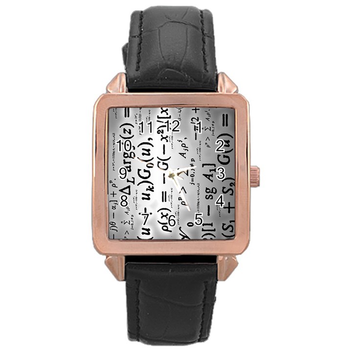 Science Formulas Rose Gold Leather Watch 