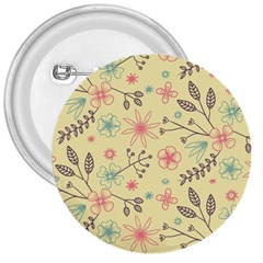 Seamless Spring Flowers Patterns 3  Buttons