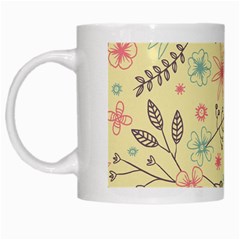 Seamless Spring Flowers Patterns White Mugs