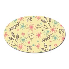 Seamless Spring Flowers Patterns Oval Magnet by TastefulDesigns