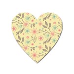 Seamless Spring Flowers Patterns Heart Magnet Front