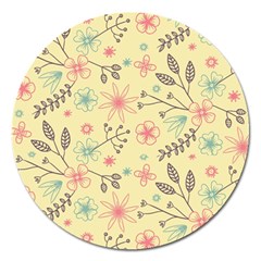 Seamless Spring Flowers Patterns Magnet 5  (round) by TastefulDesigns