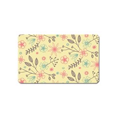 Seamless Spring Flowers Patterns Magnet (name Card)