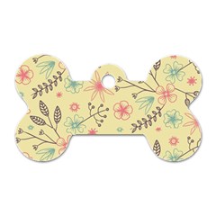 Seamless Spring Flowers Patterns Dog Tag Bone (one Side) by TastefulDesigns